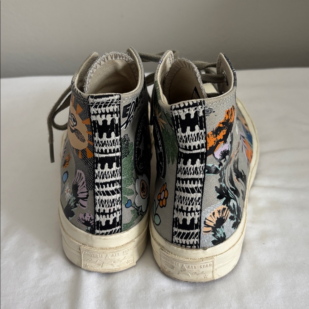 Converse “Much Love” Chuck Taylor Floral High Top Sneakers, W7 / M5 - Picture 4 of 6